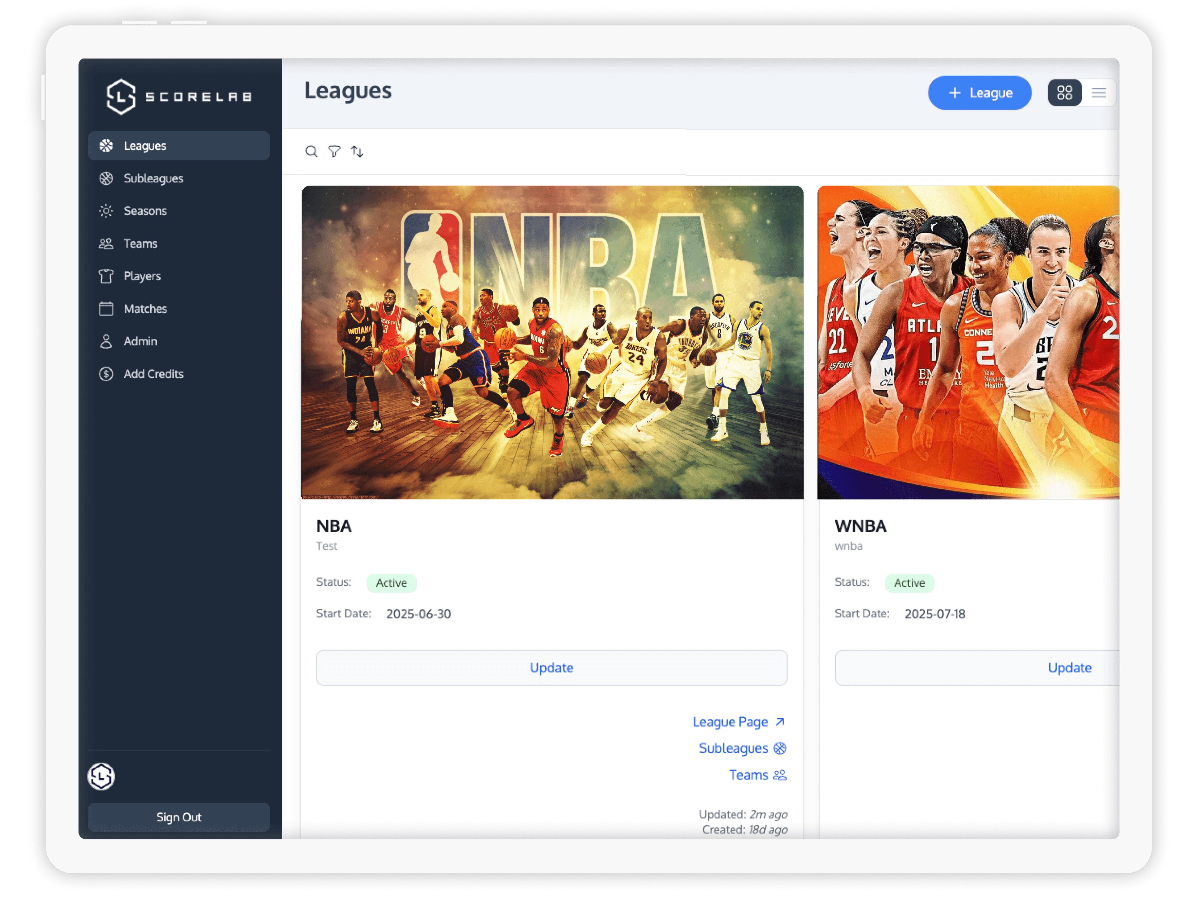 League Management Image